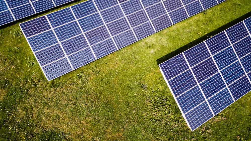 Solar installation in a green landscape